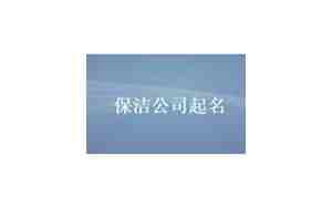 保洁公司名称起名三字