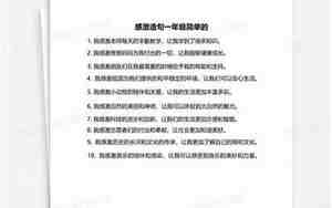 一年级用感激造句子