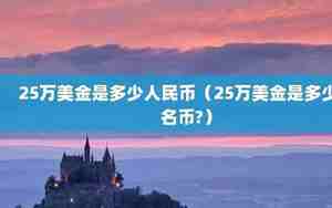 25万美金是多少人民币