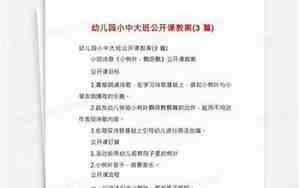 大班公开课教案