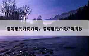 描写雨的形态的句子是