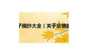 关于亲情牵手的句子