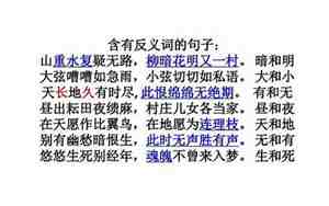 含有反义词的句子