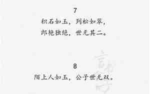 夸男子的古风句子
