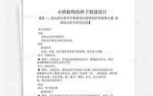 小班种子教案