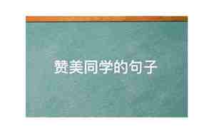 赞美同学句子