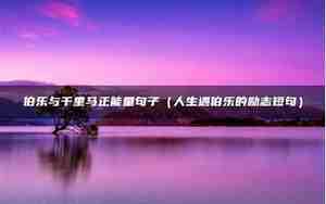 人生伯乐的励志句子