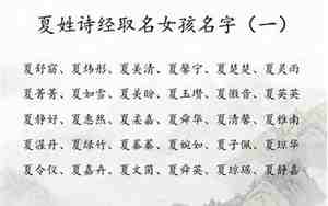 姓夏宝宝取名女孩名字