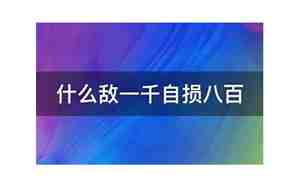 自损八百伤敌一千是什么意思