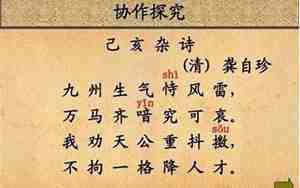 己亥杂诗中为国效力的句子