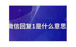 回复1是什么意思