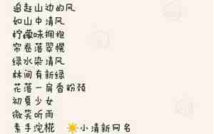 关于清的网名