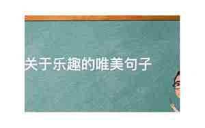 关于乐趣的句子