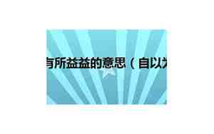 自以为大有所益的意思