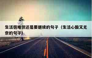 生活还要继续句子
