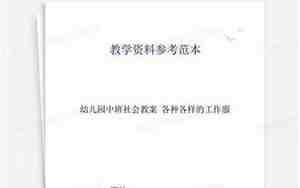 中班社会适应教案