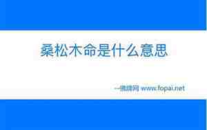 桑松木命是什么意思