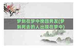 梦到在梦中挽回男友