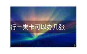 一类卡可以办几张