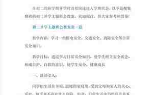 初二主题班会教案
