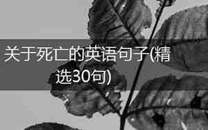 关于死亡的英文句子