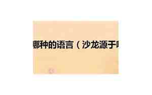 沙龙源于哪国语言