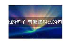 对比句的句子有哪些